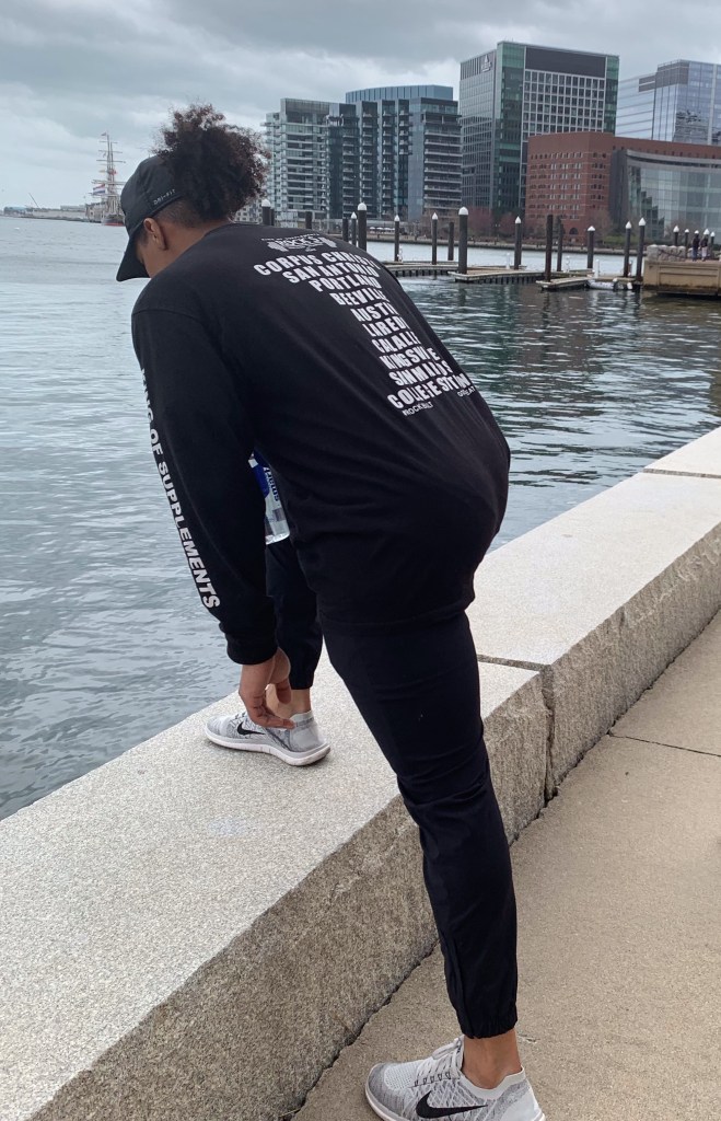 Gio overlooking the beautiful Boston Harbor.